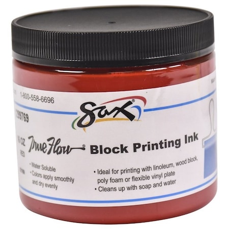 True Flow Water Soluble Block Printing Ink, 1 Pint Jar, Primary Red